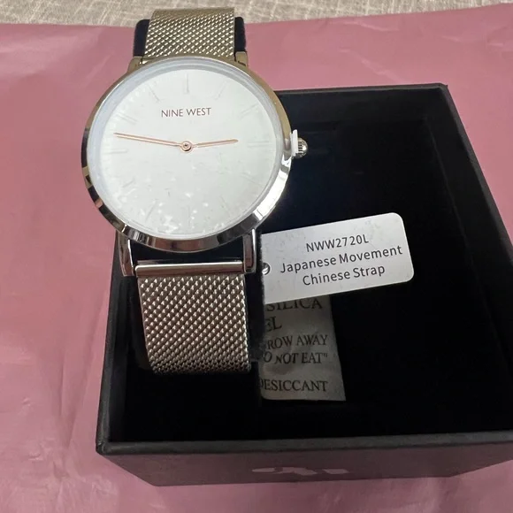 Nine West Accessories Nine West Womans Liana 3mm Silver Quartz